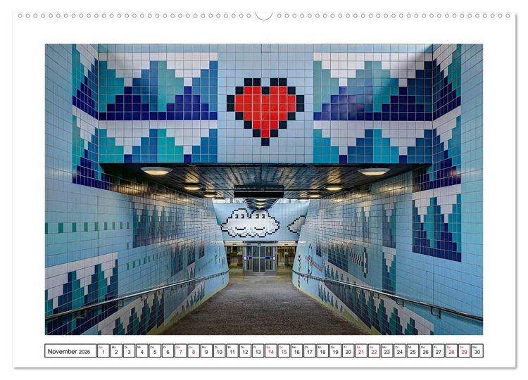 Produktbild: Stockholms Metrostationen - Bunte Meisterwerke im Untergrund (Wandkalender 2026 DIN A2 quer), CALVENDO Monatskalender