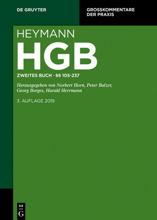 Produktbild: Heymann-Handelsgesetzbuch (ohne Seerecht) / &sect;&sect; 105-237