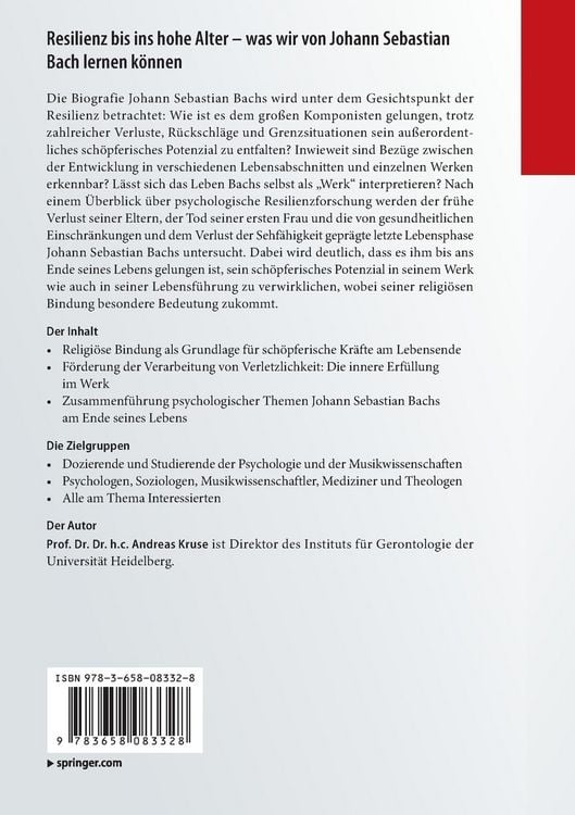 Produktbild: Resilienz bis ins hohe Alter &ndash; was wir von Johann Sebastian Bach lernen k&ouml;nnen