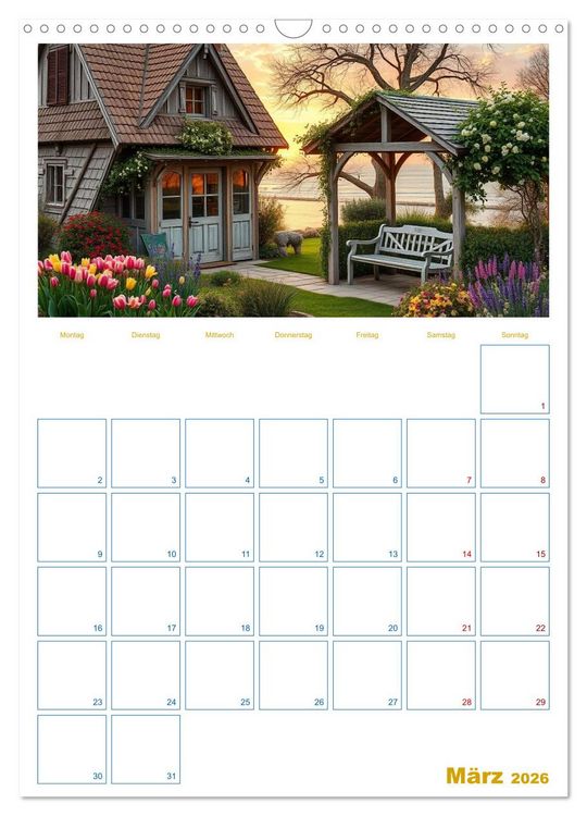 Produktbild: Cottagetr&auml;ume - Ein Jahr voller l&auml;ndlicher Magie (Wandkalender 2026 DIN A3 hoch), CALVENDO Monatskalender