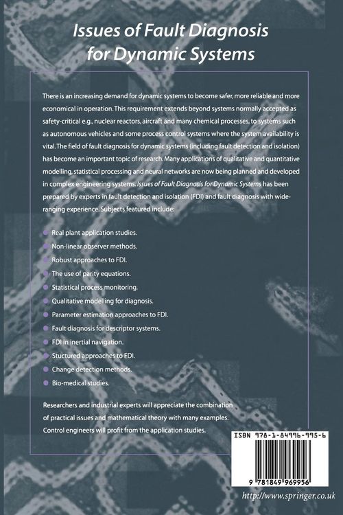 Produktbild: Issues of Fault Diagnosis for Dynamic Systems