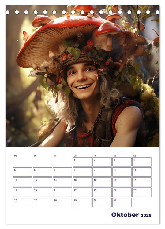 Produktbild: Die wundersame Welt der Zauberwesen (Tischkalender 2026 DIN A5 hoch), CALVENDO Monatskalender