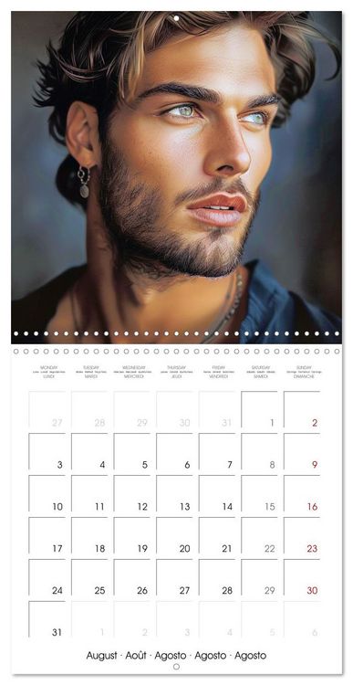 Produktbild: Sous le charme d'hommes sensuels (Calendrier mural carr&eacute; 2026 30x30 cm) Calendrier double avec une page pour vos prises de notes