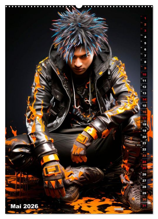 Produktbild: CYBERPUNK Urcoole Typen (hochwertiger Premium Wandkalender 2026 DIN A2 hoch), Kunstdruck in Hochglanz