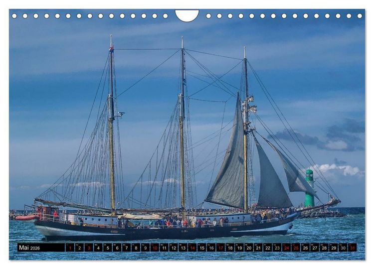 Produktbild: Segelschiffe vor Warnem&uuml;nde (Wandkalender 2026 DIN A4 quer), CALVENDO Monatskalender