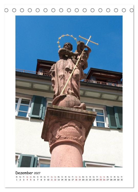 Produktbild: Wangen im Allg&auml;u und seine sch&ouml;nen Brunnen (Tischkalender 2027 DIN A5 hoch), CALVENDO Monatskalender
