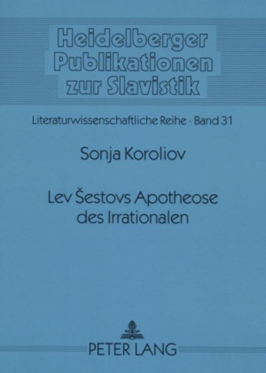 Produktbild: Lev &Scaron;estovs Apotheose des Irrationalen
