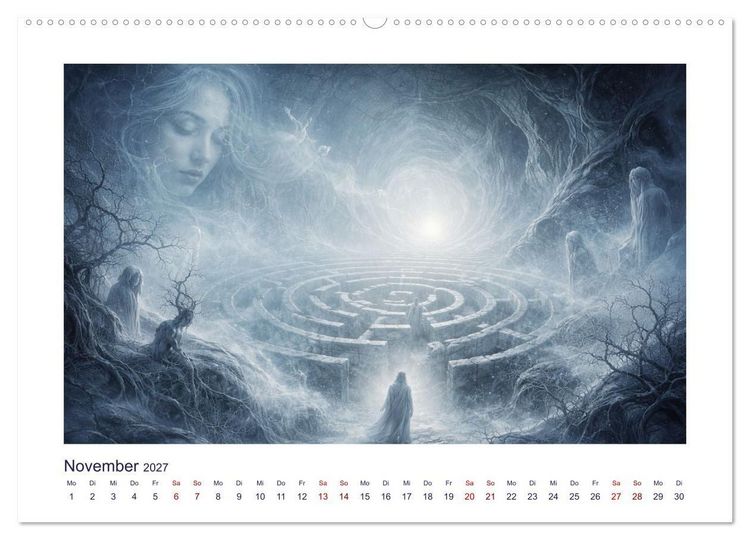 Produktbild: Mythologische Labyrinthe (hochwertiger Premium Wandkalender 2027 DIN A2 quer), Kunstdruck in Hochglanz