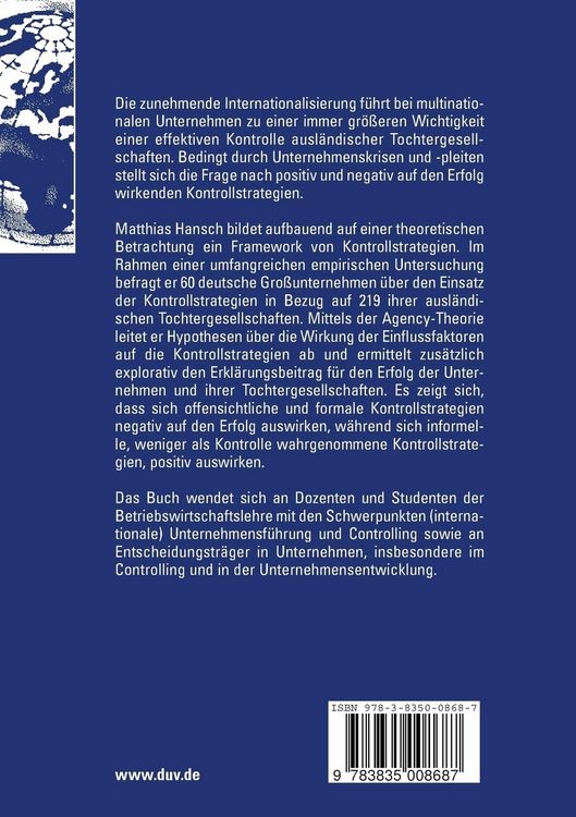 Produktbild: Erfolgreiche Strategien zur Kontrolle ausl&auml;ndischer Tochtergesellschaften in multinationalen Unternehmen
