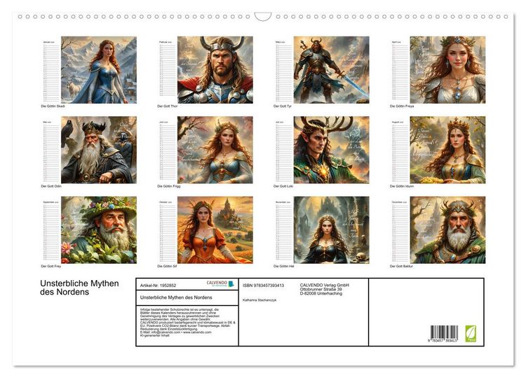Produktbild: Unsterbliche Mythen des Nordens (Wandkalender 2026 DIN A2 quer), CALVENDO Monatskalender