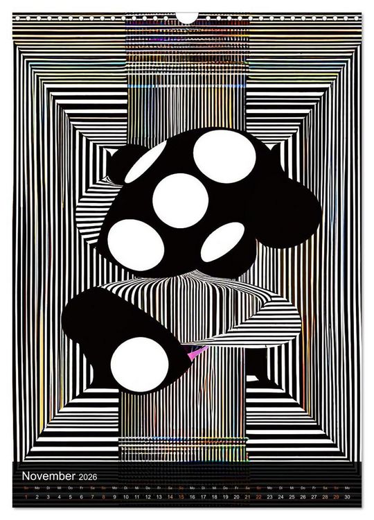 Produktbild: OP Art Nichts f&uuml;r schwache Augen (Wandkalender 2026 DIN A3 hoch), CALVENDO Monatskalender