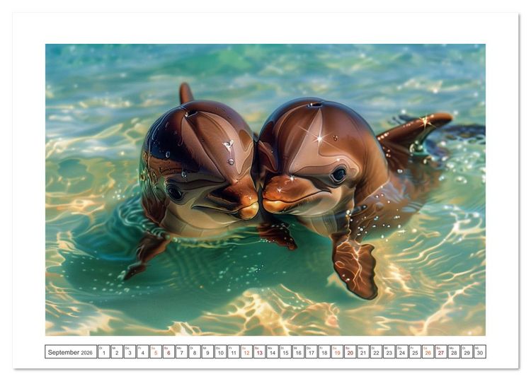 Produktbild: Delfingl&uuml;ck (Tischkalender 2026 DIN A5 quer), CALVENDO Monatskalender