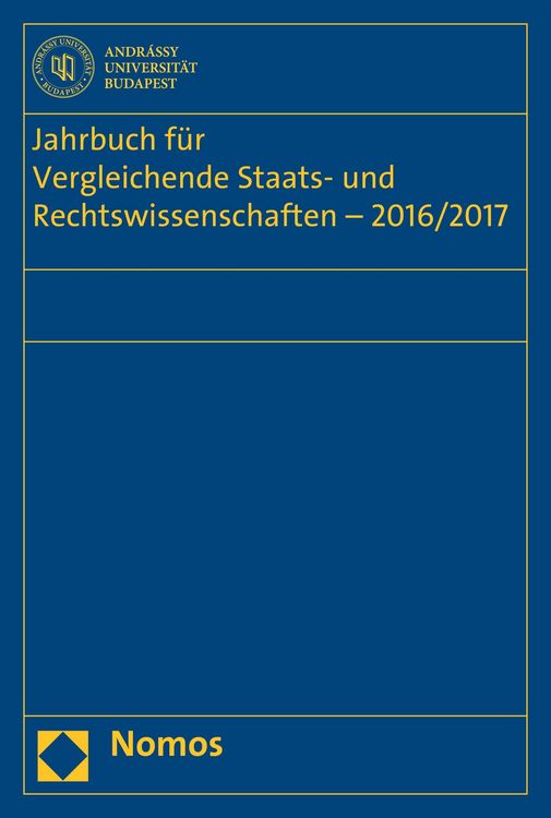 Produktbild: Jahrbuch f&uuml;r Vergleichende Staats- und Rechtswissenschaften - 2016/2017