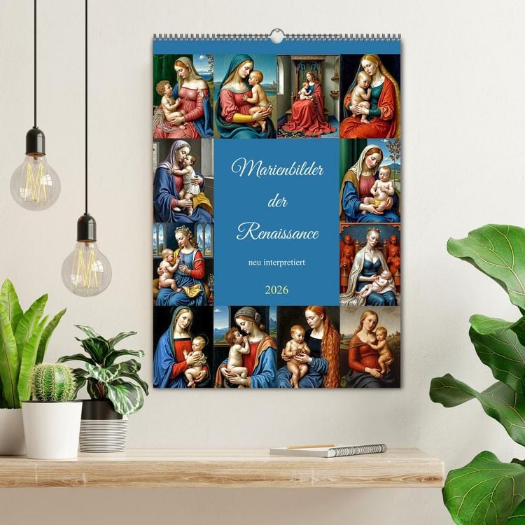 Produktbild: Marienbilder der Renaissance neu interpretiert (Wandkalender 2026 DIN A2 hoch), CALVENDO Monatskalender