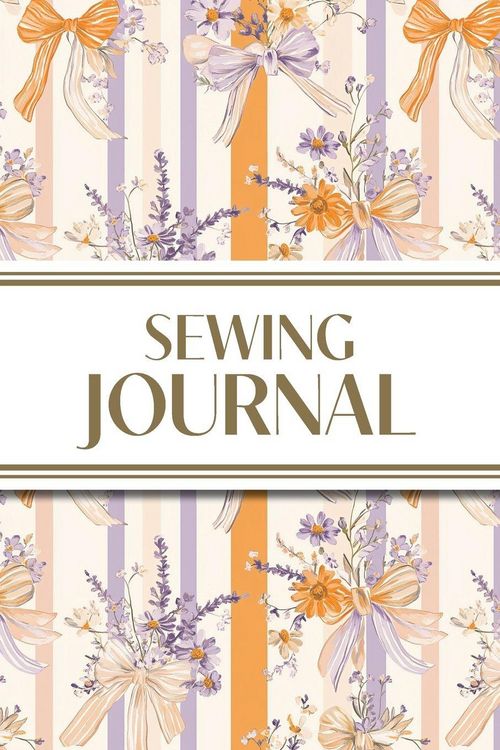 Produktbild: Sewing Journal (Orange and Purple Wildflower Bows with Vertical Stripes)