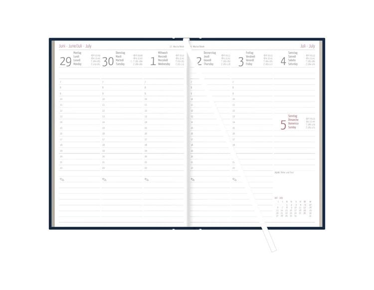 Produktbild: Buchkalender 1T/1S 336S blau 2027
