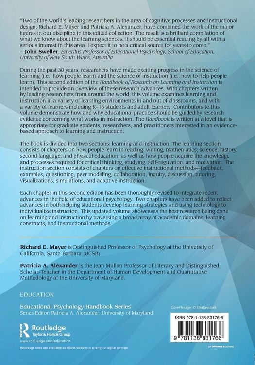 Produktbild: Handbook of Research on Learning and Instruction
