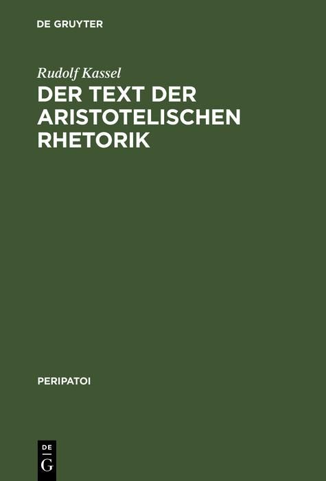 Produktbild: Der Text der aristotelischen Rhetorik