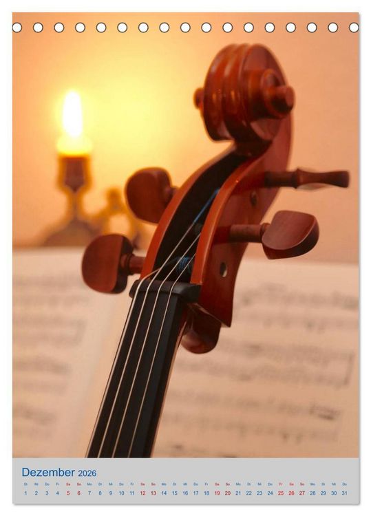Produktbild: Instrumente - Musikalisch durch das Jahr (Tischkalender 2026 DIN A5 hoch), CALVENDO Monatskalender