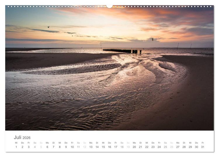 Produktbild: Nordfriesische Inselwelt - Bunte Watt- und Wolkenlandschaften (Wandkalender 2026 DIN A2 quer), CALVENDO Monatskalender