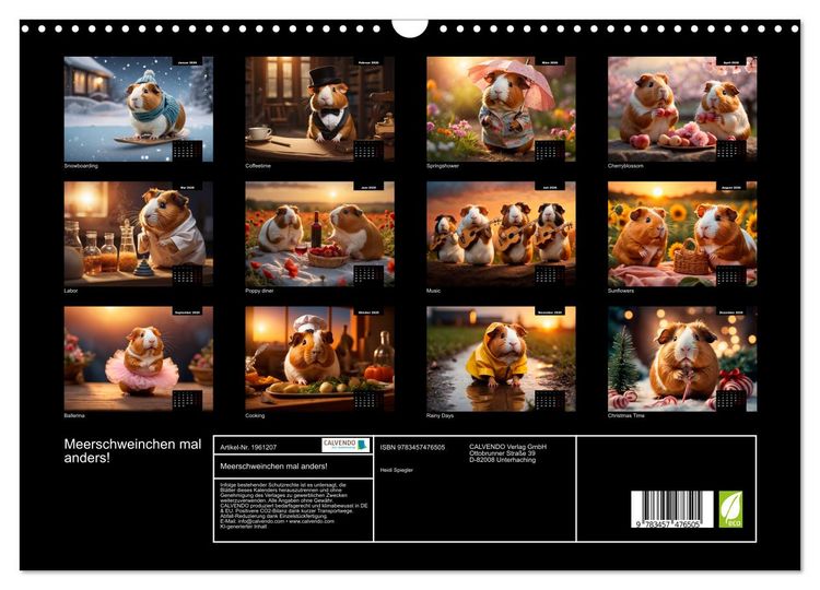 Produktbild: Meerschweinchen mal anders! (Wandkalender 2026 DIN A3 quer), CALVENDO Monatskalender