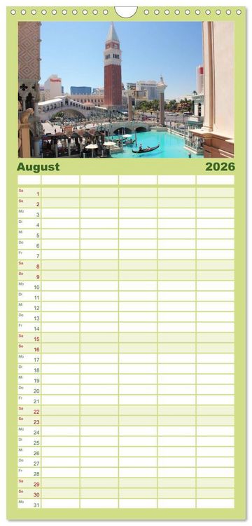 Produktbild: Familienplaner 2026 - Las Vegas - Nevada mit 5 Spalten (Wandkalender, 21 x 45 cm) CALVENDO