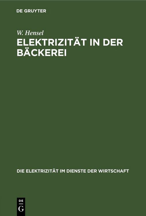 Produktbild: Elektrizit&auml;t in der B&auml;ckerei