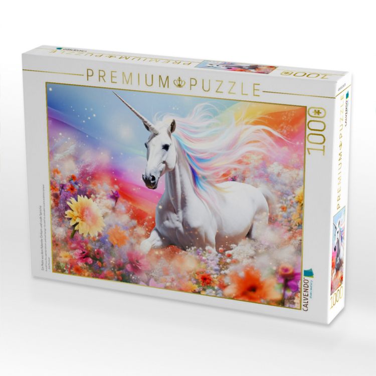 Produktbild: CALVENDO Puzzle Ein Motiv aus dem Kalender Einhorn und coole Spr&uuml;che | 1000 Teile Lege-Gr&ouml;&szlig;e 64x48cm Foto-Puzzle f&uuml;r gl&uuml;ckliche Stunden