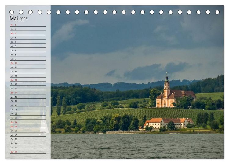 Produktbild: Unterwegs am Bodensee (Tischkalender 2026 DIN A5 quer), CALVENDO Monatskalender
