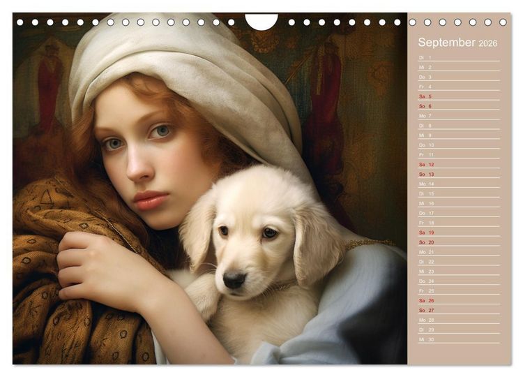 Produktbild: Dame mit Hund (Wandkalender 2026 DIN A4 quer), CALVENDO Monatskalender