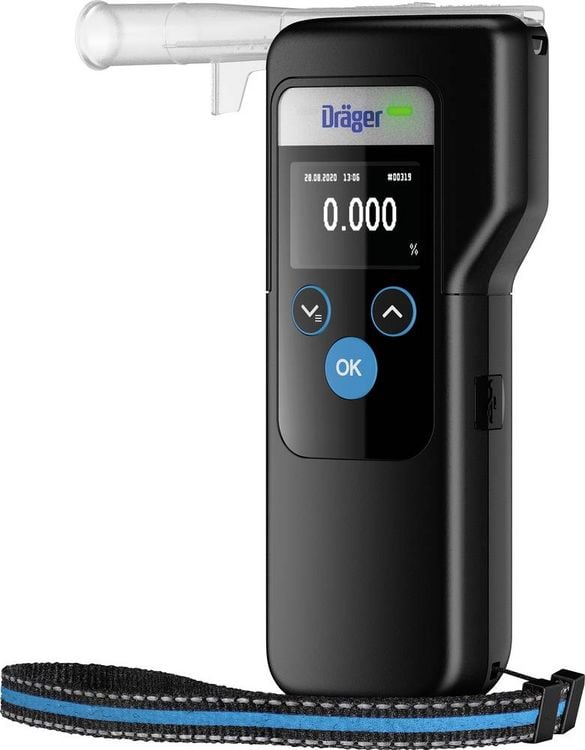 Produktbild: Dr&auml;ger Alcotest 6000 Alkoholtester Schwarz 0.00 bis 5.00 &permil; Alarm, inkl. Display
