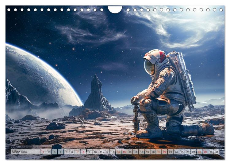 Produktbild: Astronaut - Unterwegs in der Galaxie (Wandkalender 2026 DIN A4 quer), CALVENDO Monatskalender