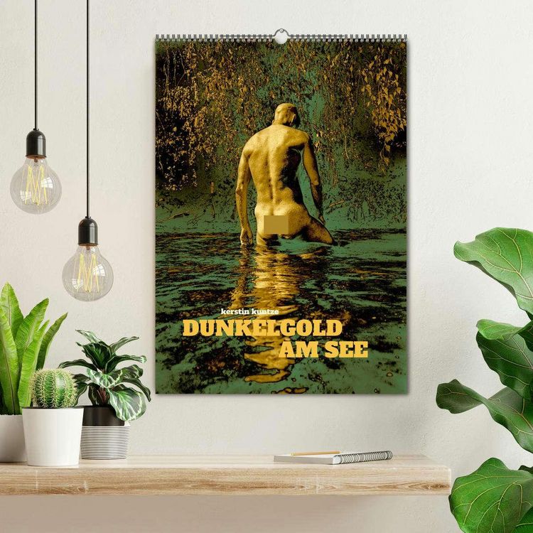 Produktbild: DUNKELGOLD AM SEE (Wandkalender 2026 DIN A2 hoch), CALVENDO Monatskalender