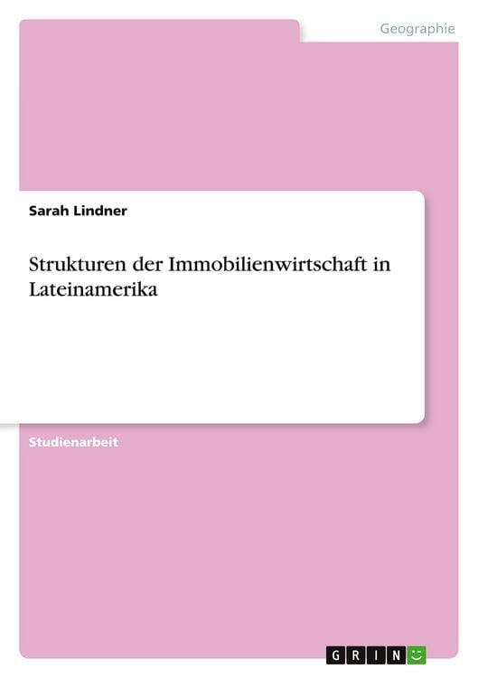 Produktbild: Strukturen der Immobilienwirtschaft in Lateinamerika