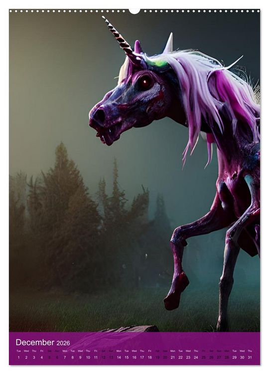 Produktbild: Zombiecorns (Wall Calendar 2026 DIN A2 portrait), CALVENDO 12 Month Wall Calendar