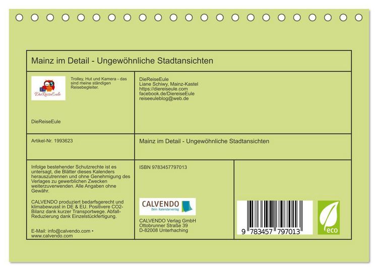 Produktbild: Mainz im Detail - Ungew&ouml;hnliche Stadtansichten (Tischkalender 2026 DIN A5 quer), CALVENDO Monatskalender