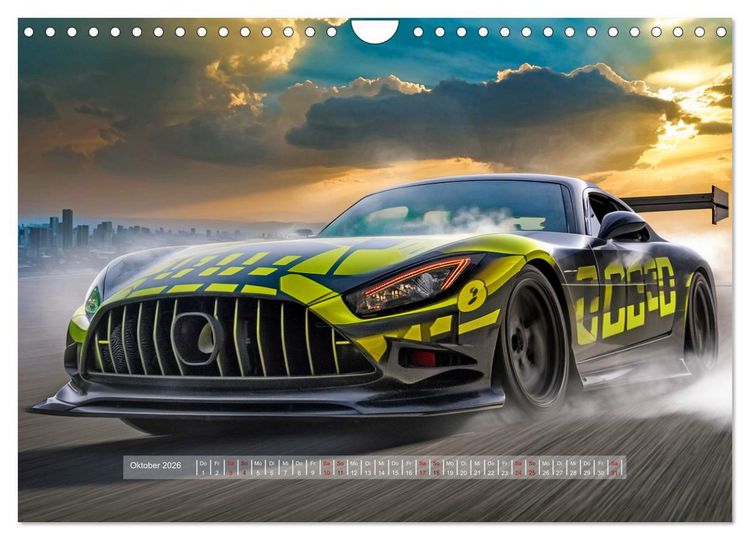 Produktbild: Fantasievolle Rennautos - Im Rausch der Geschwindigkeit (Wandkalender 2026 DIN A4 quer), CALVENDO Monatskalender