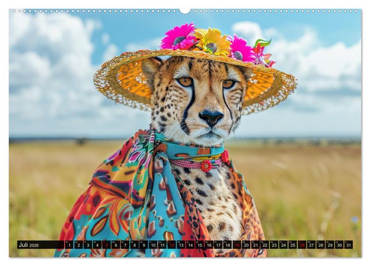 Produktbild: Savannen-Style. Stilvoller Raubkatzen-Chic (Wandkalender 2026 DIN A2 quer), CALVENDO Monatskalender