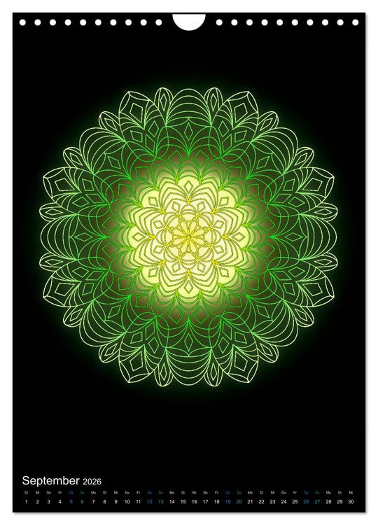 Produktbild: Mandala-Kalender 2026 (Wandkalender 2026 DIN A4 hoch), CALVENDO Monatskalender