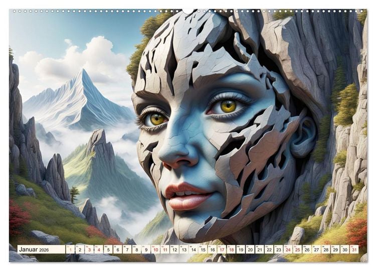 Produktbild: Berg Charaktere (hochwertiger Premium Wandkalender 2026 DIN A2 quer), Kunstdruck in Hochglanz