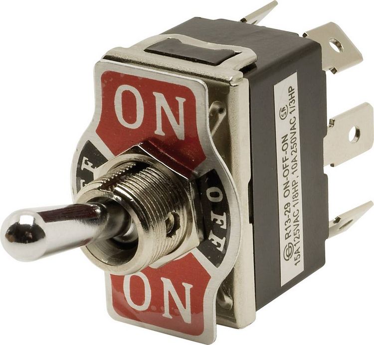 Produktbild: SCI R13-29E-01-HPH Kippschalter 250 V/AC 10A 2 x Ein/Aus/Ein rastend 1St.