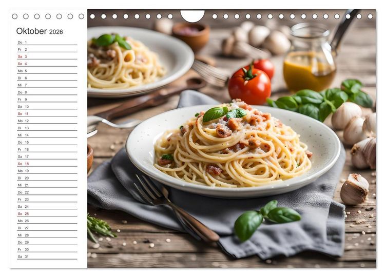Produktbild: Buongusto Italia - Ein Jahr voller italienischer KI K&ouml;stlichkeiten (Wandkalender 2026 DIN A4 quer), CALVENDO Monatskalender