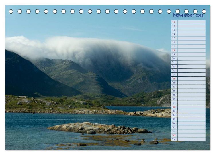 Produktbild: Landschaften Norwegens zwischen Polarkreis und Nordkap (Tischkalender 2026 DIN A5 quer), CALVENDO Monatskalender