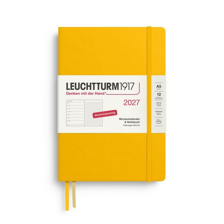 Produktbild: Wochenkalender & Notizbuch Dotted Medium (A5) 2027, Sunflower, Deutsch
