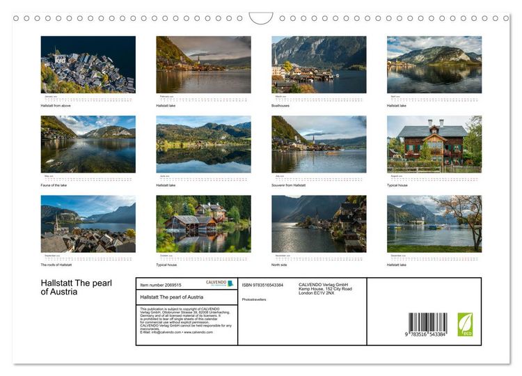 Produktbild: Hallstatt The pearl of Austria (Wall Calendar 2026 DIN A3 landscape), CALVENDO 12 Month Wall Calendar