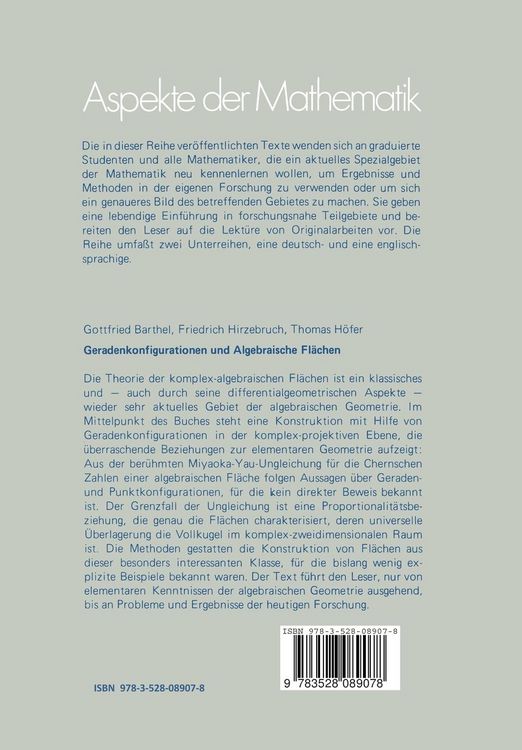 Produktbild: Geradenkonfigurationen und Algebraische Fl&auml;chen