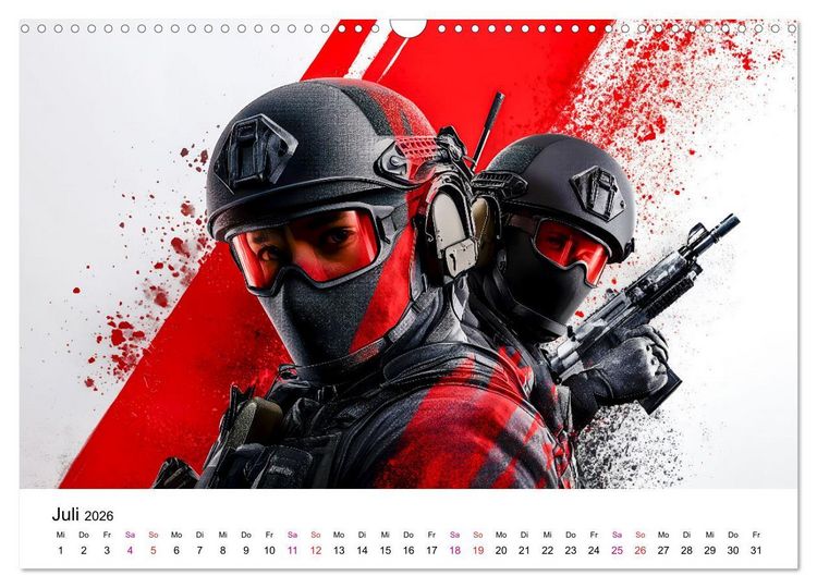 Produktbild: Paintball cool (Wandkalender 2026 DIN A3 quer), CALVENDO Monatskalender
