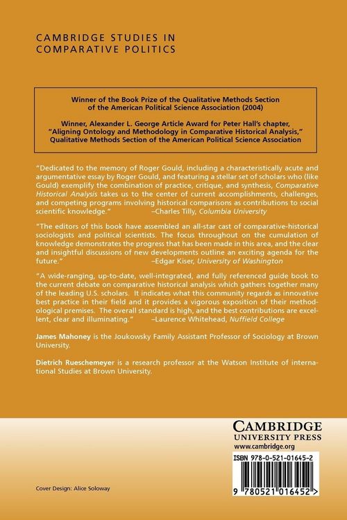 Produktbild: Comparative Historical Analysis in the Social Sciences
