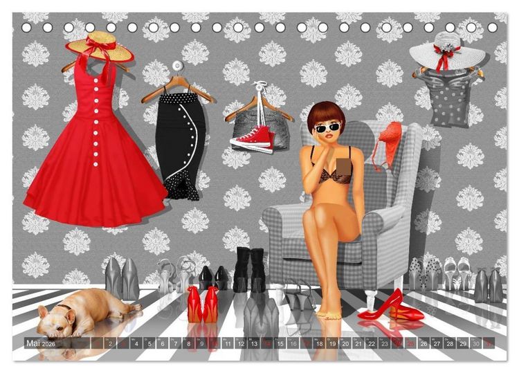 Produktbild: Rot wie die Liebe by Mausopardia (Tischkalender 2026 DIN A5 quer), CALVENDO Monatskalender