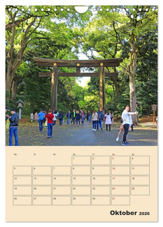 Produktbild: Tokio - Terminplaner (Wandkalender 2026 DIN A4 hoch), CALVENDO Monatskalender